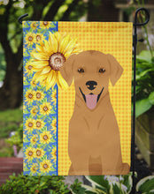 Load image into Gallery viewer, Summer Sunflowers Red Fox Labrador Retriever Garden Flag – Decorative Outdoor Yard Flag