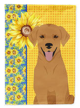 Load image into Gallery viewer, Summer Sunflowers Red Fox Labrador Retriever Garden Flag – Decorative Outdoor Yard Flag