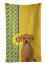 Load image into Gallery viewer, Summer Sunflowers Red Fox Labrador Retriever Kitchen Towel