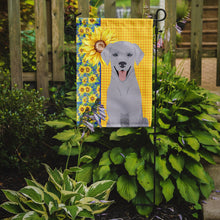 Load image into Gallery viewer, Summer Sunflowers Silver Labrador Retriever Garden Flag – Decorative Outdoor Yard Flag