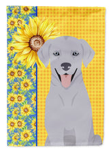 Load image into Gallery viewer, Summer Sunflowers Silver Labrador Retriever Garden Flag – Decorative Outdoor Yard Flag