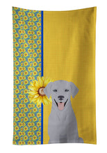 Load image into Gallery viewer, Summer Sunflowers Silver Labrador Retriever Kitchen Towel