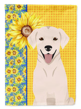 Load image into Gallery viewer, Summer Sunflowers White Cream Labrador Retriever Garden Flag – Decorative Outdoor Yard Flag