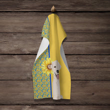 Load image into Gallery viewer, Summer Sunflowers White Cream Labrador Retriever Kitchen Towel