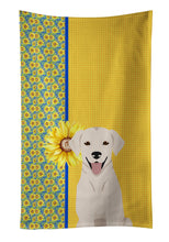 Load image into Gallery viewer, Summer Sunflowers White Cream Labrador Retriever Kitchen Towel