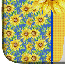 Load image into Gallery viewer, Summer Sunflowers Maltese Dish Drying Mat – Absorbent, Artistic Kitchen Essentials