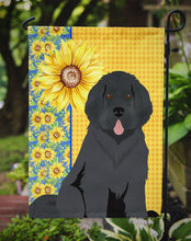 Load image into Gallery viewer, Summer Sunflowers Black Newfoundland Garden Flag – Decorative Outdoor Yard Flag