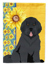 Load image into Gallery viewer, Summer Sunflowers Black Newfoundland Garden Flag – Decorative Outdoor Yard Flag
