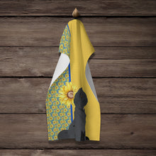 Load image into Gallery viewer, Summer Sunflowers Black Newfoundland Kitchen Towel