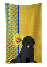 Load image into Gallery viewer, Summer Sunflowers Black Newfoundland Kitchen Towel