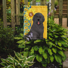 Load image into Gallery viewer, Summer Sunflowers Grey Newfoundland Garden Flag – Decorative Outdoor Yard Flag