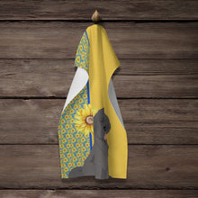 Load image into Gallery viewer, Summer Sunflowers Grey Newfoundland Kitchen Towel