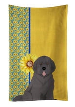 Load image into Gallery viewer, Summer Sunflowers Grey Newfoundland Kitchen Towel