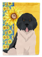 Load image into Gallery viewer, Summer Sunflowers Landseer Newfoundland Garden Flag – Decorative Outdoor Yard Flag