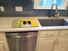 Load image into Gallery viewer, Summer Sunflowers Black and White Papillon Dish Drying Mat – Absorbent, Artistic Kitchen Essentials