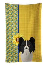 Load image into Gallery viewer, Summer Sunflowers Black and White Papillon Kitchen Towel