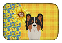 Load image into Gallery viewer, Summer Sunflowers Tricolor Papillon Dish Drying Mat – Absorbent, Artistic Kitchen Essentials