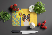 Load image into Gallery viewer, Summer Sunflowers Tricolor Papillon Glass Cutting Boards – Durable, Decorative Kitchen Art Large