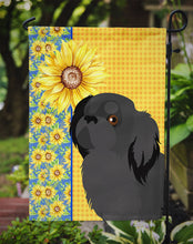 Load image into Gallery viewer, Summer Sunflowers Black Pekingese Garden Flag – Decorative Outdoor Yard Flag