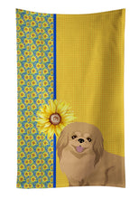 Load image into Gallery viewer, Summer Sunflowers Gold Pekingese Kitchen Towel