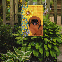 Load image into Gallery viewer, Summer Sunflowers Red Pekingese Garden Flag – Decorative Outdoor Yard Flag