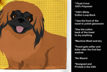 Load image into Gallery viewer, Summer Sunflowers Red Pekingese Kitchen Towel