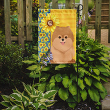 Load image into Gallery viewer, Summer Sunflowers Orange Pomeranian Garden Flag – Decorative Outdoor Yard Flag