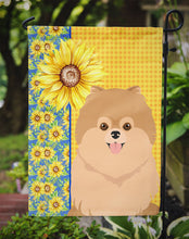 Load image into Gallery viewer, Summer Sunflowers Orange Pomeranian Garden Flag – Decorative Outdoor Yard Flag