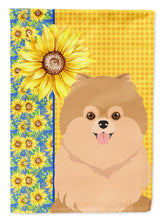 Load image into Gallery viewer, Summer Sunflowers Orange Pomeranian Garden Flag – Decorative Outdoor Yard Flag