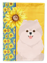 Load image into Gallery viewer, Summer Sunflowers White Pomeranian Garden Flag – Decorative Outdoor Yard Flag