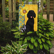 Load image into Gallery viewer, Summer Sunflowers Standard Black Poodle Garden Flag – Decorative Outdoor Yard Flag