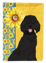 Load image into Gallery viewer, Summer Sunflowers Standard Black Poodle Garden Flag – Decorative Outdoor Yard Flag