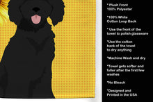 Load image into Gallery viewer, Summer Sunflowers Standard Black Poodle Kitchen Towel