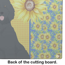 Load image into Gallery viewer, Summer Sunflowers Standard Black Poodle Glass Cutting Boards – Durable, Decorative Kitchen Art Large
