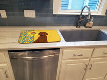 Load image into Gallery viewer, Summer Sunflowers Standard Red Poodle Dish Drying Mat – Absorbent, Artistic Kitchen Essentials