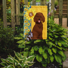Load image into Gallery viewer, Summer Sunflowers Standard Red Poodle Garden Flag – Decorative Outdoor Yard Flag
