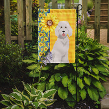 Load image into Gallery viewer, Summer Sunflowers Standard White Poodle Garden Flag – Decorative Outdoor Yard Flag