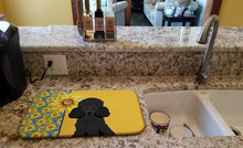 Load image into Gallery viewer, Summer Sunflowers Toy Black Poodle Dish Drying Mat – Absorbent, Artistic Kitchen Essentials