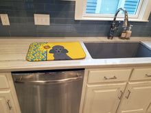 Load image into Gallery viewer, Summer Sunflowers Toy Grey Poodle Dish Drying Mat – Absorbent, Artistic Kitchen Essentials
