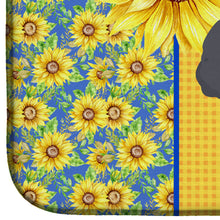 Load image into Gallery viewer, Summer Sunflowers Toy Grey Poodle Dish Drying Mat – Absorbent, Artistic Kitchen Essentials