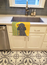 Load image into Gallery viewer, Summer Sunflowers Toy Grey Poodle Kitchen Towel