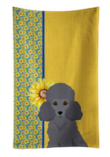 Load image into Gallery viewer, Summer Sunflowers Toy Grey Poodle Kitchen Towel