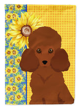 Load image into Gallery viewer, Summer Sunflowers Toy Red Poodle Garden Flag – Decorative Outdoor Yard Flag
