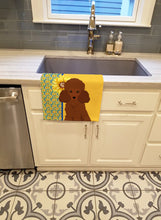 Load image into Gallery viewer, Summer Sunflowers Toy Red Poodle Kitchen Towel