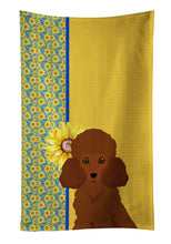 Load image into Gallery viewer, Summer Sunflowers Toy Red Poodle Kitchen Towel