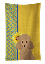 Load image into Gallery viewer, Summer Sunflowers Toy Apricot Poodle Kitchen Towel