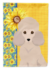 Load image into Gallery viewer, Summer Sunflowers Toy Cream Poodle Garden Flag – Decorative Outdoor Yard Flag
