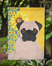 Load image into Gallery viewer, Summer Sunflowers Fawn Pug Garden Flag – Decorative Outdoor Yard Flag