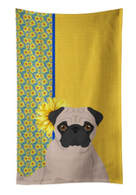 Load image into Gallery viewer, Summer Sunflowers Fawn Pug Kitchen Towel