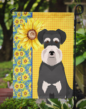 Load image into Gallery viewer, Summer Sunflowers Black and Silver Natural Ears Schnauzer Garden Flag – Decorative Outdoor Yard Flag